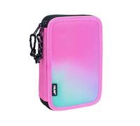 Astuccio portapenne a 2 ripiani Milan Sunset con 2 gomme temperino matita penna compatta righello 12 matite colorate e 18 pennarelli - Rosa