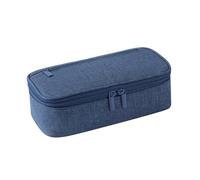 Astuccio portapenne a 2 strati, organizer per matite scolastiche, grande capacità, per gomme, pennarelli, forbici, blu navy