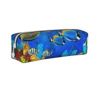 Astuccio portapenne, astuccio portapenne in pelle, astuccio portapenne, organizer per cancelleria, astuccio portapenne, Colorati pesci tropicali coralli nuotano nelle profondità dell'oceano Arte