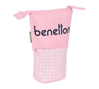 Astuccio Portapenne Benetton Vichy Rosa [8 x 19 x 6 cm]