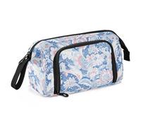 Astuccio portapenne blu pesca grande capacità scuola con cerniera pennello e astuccio per ragazze adolescenti forniture per le scuole superiori