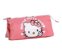 ARTESANÍA CERDÁ, S.L. Astuccio portapenne Hello Kitty 3 scomparti con chiusura a cerniera Rosa