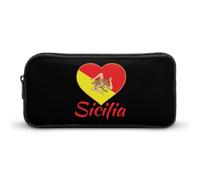 Astuccio portapenne con bandiera della Sicilia, borsa portatile con cernier