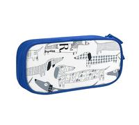 Astuccio portapenne con cerniera, con simpatico cane bassotto, astuccio blu di grande capacità, per scuola, ufficio e viaggi, Blu, Taglia unica, Organizer per borse