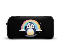 Astuccio portapenne con pinguino arcobaleno, grazioso astuccio per cosmetici, organizer per viaggi, ufficio