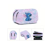 Astuccio portapenne con ricamo 3D Anime - Poliestere resistente, grazioso organizer per studenti e ufficio., Stitch