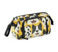 Astuccio portapenne con scarabocchi di cani di grande capacità, per scuola superiore, con slot per adolescenti, bambini, ufficio