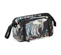 Astuccio portapenne con simpatico pesce combattente siamese, grande capacità, per la scuola, con slot extra large, per ragazzi e viaggi