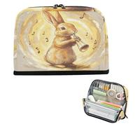 Astuccio portapenne di grande capacità borse per il trucco con slot borsa di cancelleria per le donne forniture scolastiche di grado musica giocare carino coniglietto