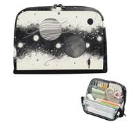 Astuccio portapenne di grande capacità con scomparto organizer per ragazzi scuola must-have pianeta stella illustrazione bianco