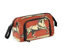 Astuccio portapenne di grande capacità, in tela, per trucchi, penne, per ufficio, università, scuola, bambini, adolescenti, studenti, unicorno (4), Unicorno (4), Taglia unica, Cartoni