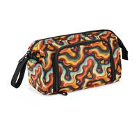 Astuccio portapenne di grande capacità, in tela, per trucchi, penne, per ufficio, università, scuola, bambini, adolescenti, studenti, motivo a cuori, Motivo cuore tie dye, Taglia unica, Cartoni