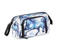 Astuccio portapenne di grande capacità, in tela, per trucchi, penne, per ufficio, università, scuola, bambini, adolescenti, studenti, motivo unicorno (13), Motivo Unicorno (13), Taglia unica, Cartoni