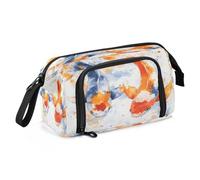 Astuccio portapenne di grande capacità, in tela, per trucchi, penne, per ufficio, università, scuola, bambini, ragazzi, studenti, due pesci, Due Pesci, Taglia unica, Cartoni