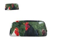 Astuccio portapenne in pelle a forma di quattro galline con cerniera, astuccio portapenne portatile, impermeabile e carino, per ufficio
