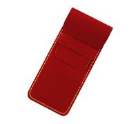 Astuccio portapenne in pelle anticata, resistente all'acqua, con ampio scomparto, organizer per penne da uomo e donna, astuccio in pelle vintage per ufficio, Rosso