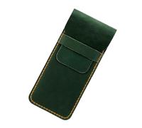 Astuccio portapenne in pelle anticata, resistente all'acqua, con ampio scomparto, organizer per penne da uomo e donna, astuccio in pelle vintage per ufficio, Verde