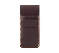 Astuccio portapenne in pelle anticata, resistente all'acqua, con ampio scomparto, organizer per penne da uomo e donna, astuccio in pelle vintage per ufficio, Marrone