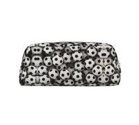 Astuccio portapenne in pelle con stampa a tema calcio, elegante e pratico, per studenti, perfetto per l'ufficio e la scuola, Oro, Taglia unica, Astuccio per trucchi