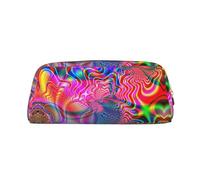 Astuccio portapenne in pelle con stampa colorata di cose eleganti e pratiche per studenti, perfetto per l'ufficio e la scuola, Oro, Taglia unica, Astuccio per trucchi