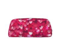 Astuccio portapenne in pelle con stampa cuore amore San Valentino elegante e pratico borsa per studenti perfetto per ufficio scuola, Argento, Taglia unica, Astuccio per trucchi