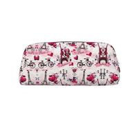 Astuccio portapenne in pelle con stampa di paesaggio urbano Parigi Torre Eiffel Francia elegante e pratico per studenti perfetto per ufficio scuola, Argento, Taglia unica, Astuccio per trucchi