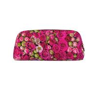 Astuccio portapenne in pelle con stampa di rose in erba elegante e pratico, per studenti, perfetto per ufficio e scuola, Oro, Taglia unica, Astuccio per trucchi