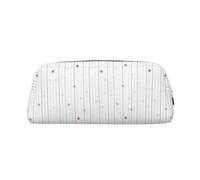 Astuccio portapenne in pelle con stampa vettoriale con stelle e strisce, elegante e pratico, per studenti, perfetto per l'ufficio e la scuola, Argento, Taglia unica, Astuccio per trucchi