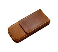 Astuccio portapenne in pelle PU per strumenti da scrittura, fatto a mano, design vintage, organizer con cassetto con supporto rimovibile, 16 x 7 x 3 cm, Marrone, M, 32 x 32 cm