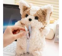 Astuccio portapenne in peluche a forma di cane Corgi, per studenti, casa e