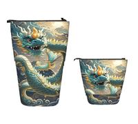 Astuccio Portapenne In Piedi Dragon Chinese Background Slot Matite Astuccio Elegante Borsa Matite Scomparti Astucci Portamatite Per Collegio, Insegnanti, Studente