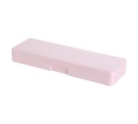 Astuccio portapenne in plastica con chiusura a scatto, leggero, portatile, di grande capacità, per studenti, scuola, ufficio, cancelleria, organizer, durevole, facile da pulire. (Leggero roseo)