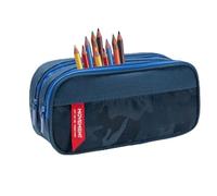Astuccio portapenne per quaderni, portapenne con scomparti, organizer a doppio strato, facile da trasportare, borsa prescolare, scolastici per righello, e gomme, 21,5 x 9,5 x 8 cm