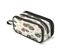 Astuccio portapenne portapenne con cerniera per pennelli da trucco, astuccio per cosmetici, scuola, ufficio, lavoro, viaggi, fulmini camion