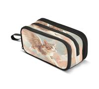 Astuccio portapenne portapenne con cerniera per pennelli da trucco astuccio per scuola ufficio lavoro viaggi Un gatto con le ali che volano