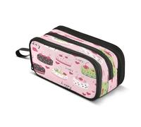 Astuccio portapenne portapenne con cerniera per pennelli da trucco, astuccio per scuola, ufficio, lavoro, viaggi, bella torta di ciliegie