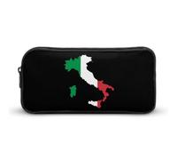 Astuccio portapenne portatile con cerniera e bandiera dell'Italia, mappa, c