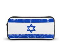 Astuccio portapenne retrò con bandiera di Israele, borsa portatile con cern