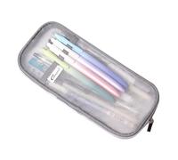 Astuccio portapenne trasparente con cerniera, astuccio per matite da esame, borsa da viaggio per cosmetici, per studenti, adulti, adolescenti, bambini (grigio)