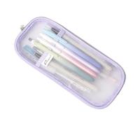 Astuccio portapenne trasparente con cerniera, astuccio per matite da esame, borsa da viaggio per cosmetici, per studenti, adulti, adolescenti, bambini (viola)