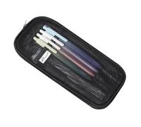 Astuccio portapenne trasparente con cerniera, astuccio per matite da esame, borsa da viaggio per cosmetici, per studenti, adulti, adolescenti, bambini (nero)
