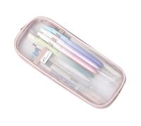 Astuccio portapenne trasparente con cerniera, astuccio per matite da esame, borsa da viaggio per cosmetici, per studenti, adulti, adolescenti, bambini (rosa)