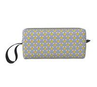 Astuccio portatile per cosmetici con stampa di leone e testa di leone, per bambini, colore blu, custodia da viaggio, borsa organizer con cerniera per un accesso rapido