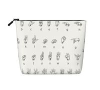 Astuccio portatile per cosmetici in canapa finta, grande borsa per il trucco resistente all'acqua da viaggio