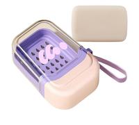 Astuccio portatile per sapone, contenitore compatto per pastiglie di sapone, con cordoncino, doppio strato, compatto, per doccia, campeggio, escursionismo, vacanze, bagno all'aperto
