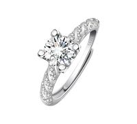 Astuccio Pulitore Gioielli Gold Plated Round Cut Engagement Promise Rings Anniversary Wedding Bands(Silver One Size) Perle Anelli Anelli, Taglia unica, Metallo, Nessuna pietra preziosa