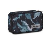 Seven Astuccio Scuola Quick Case FREETHINK, Grigio, Portapenne Rettangolare Attrezzato, Spazioso, 45 pezzi, Completo di matite, Penne e colori, Scuola elementare e media, Bambini, Ragazzi,Tempo libero