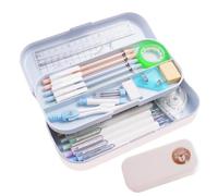Astuccio rigido per la scuola, per matite colorate con, bianco | Matite colorate per bambini, aula, casa, scrivania, organizzazione, ritorno a lezione, penne, piombo