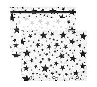 Astuccio robusto portapenne per lettere formato A4, confezione da 2 pezzi per insegnanti, forniture artistiche nere e bianche con stelle