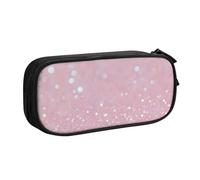 Astuccio rosa brillante per ragazzi e ragazze con galassia astratta grande astuccio portapenne da scrivania cancelleria organizer per scuola ufficio borsa per trucco con cerniera, Nero , 21x5x10.5cm
